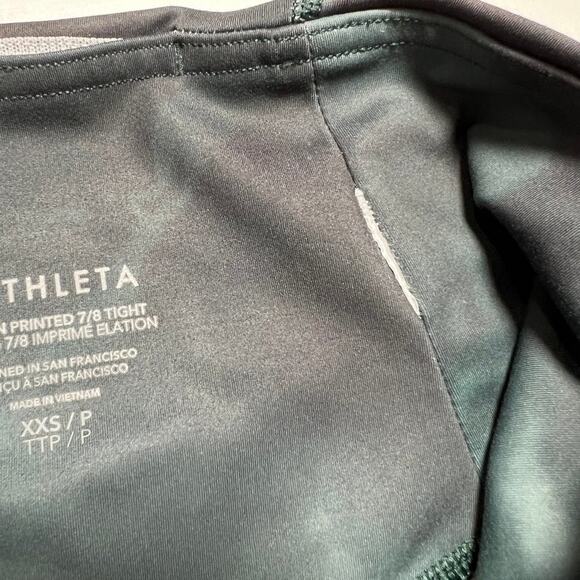 Athleta Elation Printed 7/8 Tight SIZE XXS Marine Green Tie Dye Leggings - Picture 5 of 10